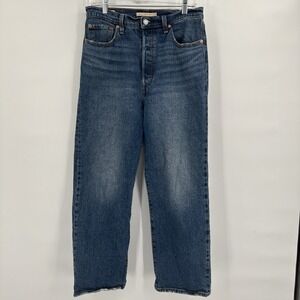 Levi's Premium Ribcage Straight Ankle Women's Jeans Size 29/27 Button Fly Denim